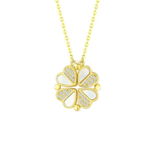 Collier en argent coquillage à quatre feuilles pour les femmes conception de niche en argent sterling signifiant une autre usure aime la même chaîne de jeu d'aimants de style