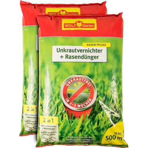 Lot X2 Désherbant Pelouse Wolf Jardin 2 En 1 Gazon Herbicide Mauvaise Herbe 20kg - -