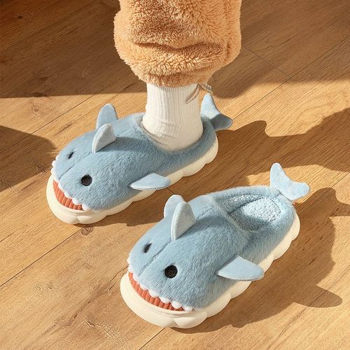Chaussons En Coton Requin Pour Femme En Automne Et Hiver, Charmants