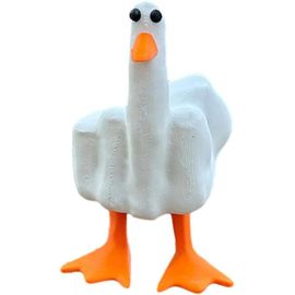 Statue de canard drôle avec un majeur | Bricolage « Le canard toi » |