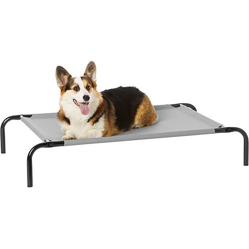 Panier Surélevé Pour Chien D'extérieur, Panier Pour Animal De Compagnie - Taille M, Tissu, Noir, Dimensions : 102 X 65 X 22 Cm