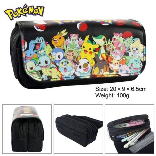 Trousse Double Grande Capacité Pour Enfants Pikachu (H)