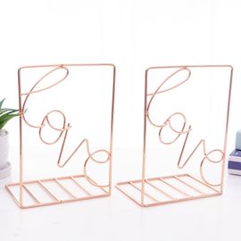 2 pièces/paire créatif amour en forme de serre-livres en métal bureau support de rangement étagère livre organisateur support