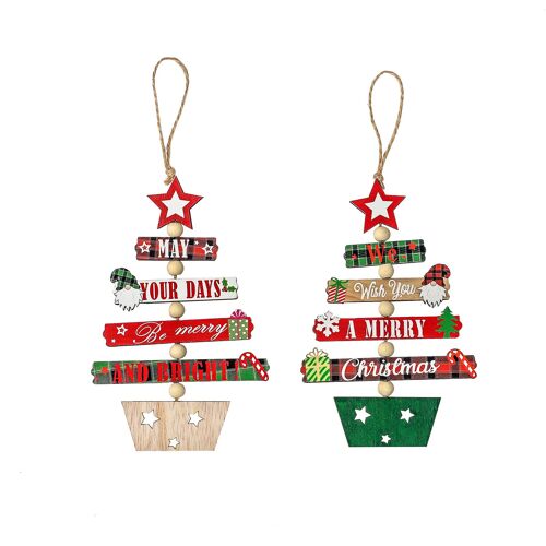 PCS pendentifs décoratifs en bois de Noël pendentifs de pè