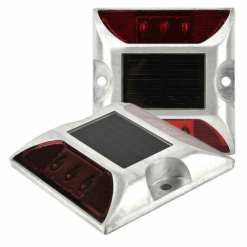 (2) Lampadaires Solaires À Led Rouges Guidage D'épis De Maïs