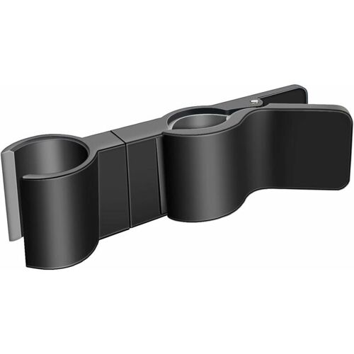 Support de douche coulissant (noir, diamètre réglable 20-25 mm) pour tringle de douche, support de pommeau de douche, support de douche à main remplaçable, support de douche, sans perçage