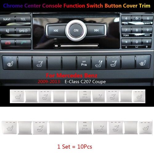 10 X Garniture De Couverture De Bouton De Panneau De Cd De Console Centrale De Voiture Pour Mercedes Benz C207 Coupé
