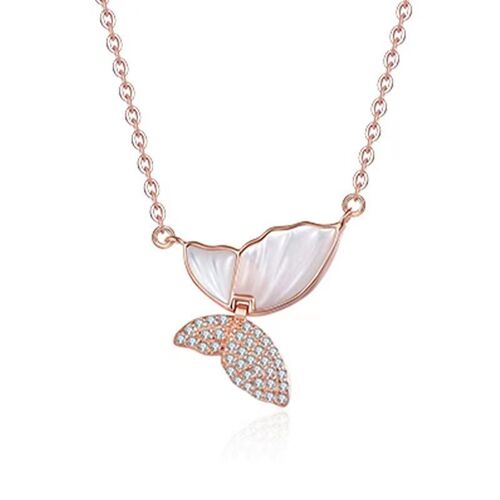 925 Argent Style Papillon Danse Collier Femme Clavicule Incrusté Papillon Pendentif Simple Vent Doux