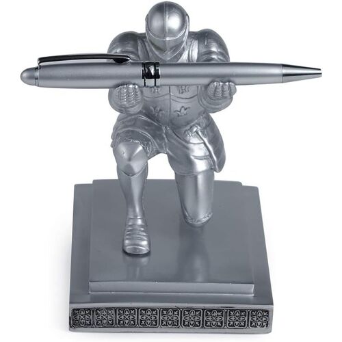 Porte-Stylo Executive Knight, Porte-Stylo Avec Stylo, Décoration Personnalisée, Cadeau De Bureau, Prix (Argent)