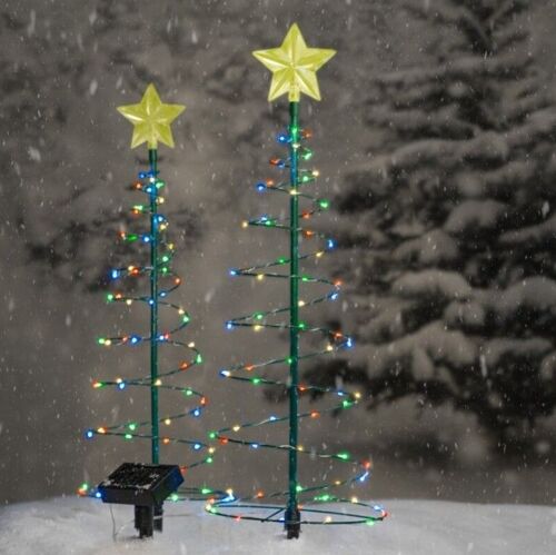 Arbre de Noël solaire artificiel (couleur chaude), décoration d'arbre de Noël solaire d'extérieur, lumières de jardin solaires d'extérieur