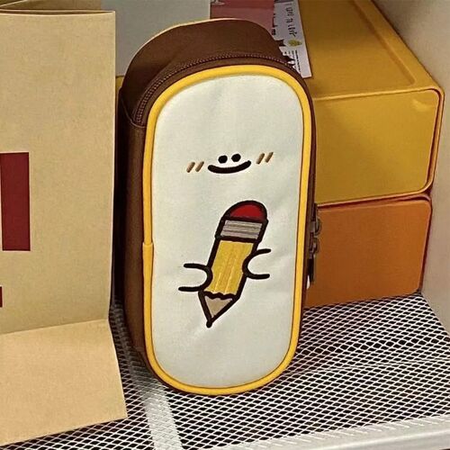 Sac À Crayons De Grande Capacité, Style Rétro Japonais, Pour Étudiants, Joli Sac De Rangement Multifonctionnel De Grande Valeur, Sac De Papeterie