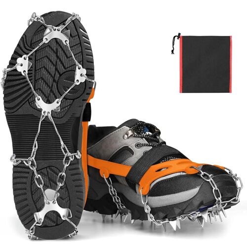 (M, 35-44) Crampons Antidérapants, Crampons À 8 Dents En Acier Inoxydable, Crampons Antidérapants Universels Pour Chaussures De Randonnée En Montagne, Randonnée, Escalade, Glace Et Neige