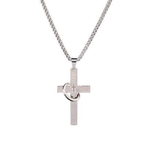 Collier Avec Anneau Croisé Pour Homme, Simple Et Polyvalent, Style Trampoline
