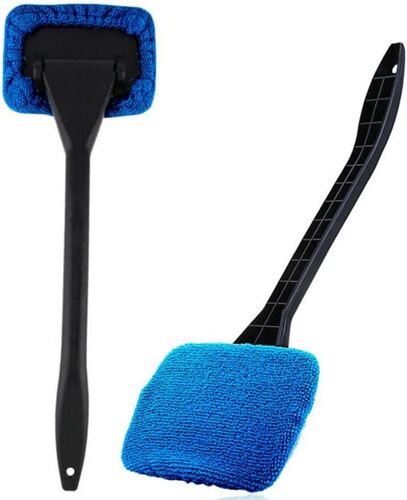 Lot De 2 Chiffons De Nettoyage Pour Pare-Brise De Voiture En Microfibre À Long Manche, Tampon Antibuée À L'intérieur Avec Poignée Amovible, Tête Pivotante, Lavable Et Réutilisable