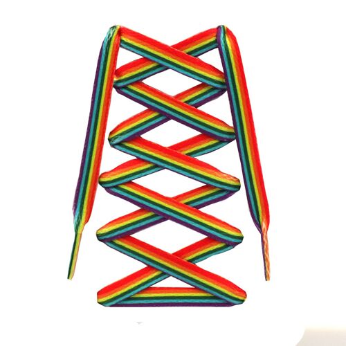4 Paires De Lacets Arc-En-Ciel Lacets Tendance À Motif Vertical De Couleur Personnalisée Progressivement Changés 120cm