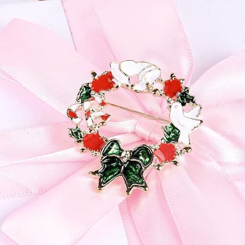 [Couronne] Broches De Noël, Broches En Diamant Colorées, Décorations