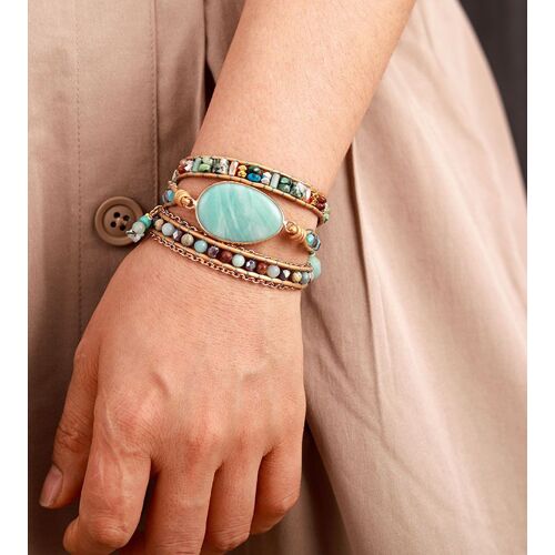 Bracelet En Cuir Tissé À La Main En Pierre Naturelle De Tianhe Pour L'europe