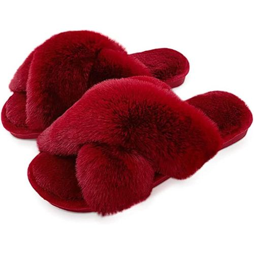 Chaussons Pour Femmes, Pantoufles En Peluche, Pantoufles Chaudes, Diapositives En Fourrure, Sanda