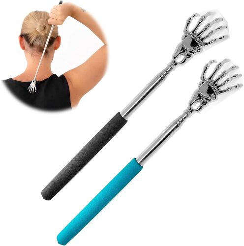 Outil De Soulagement Des Démangeaisons 2 Pièces Gratte-Dos Télescopique Masseur À Main En Métal Pour Gratter Le Dos Et La Tête Soulagement Instantané Des Démangeaisons