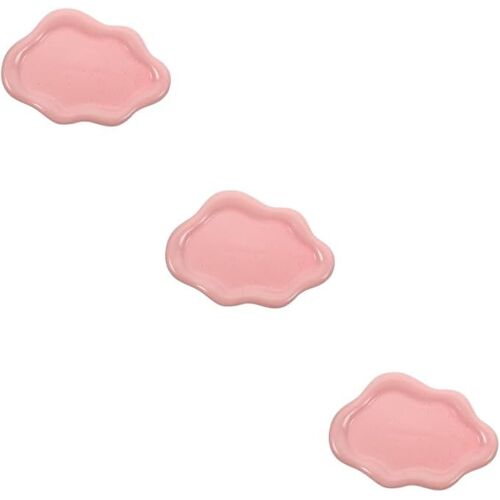 3pcs Forme De Nuage De Bijoux Plateau D'accueil De Table De Mariage Décoration De Cérémonie De L'anneau Plateau De Bijoux Plateau De Dessert Plateau De Boucle D'oreille Plateau En Céramique Rose