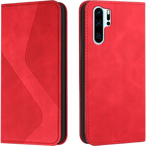 Coque Pour Huawei P30 Pro, Etui Huawei P30 Pro Cuir, Pu Cuir Portefeuille Housse Et Magnetique Flip Pochette Etui ¿¿ Rabat Protection Case Avec Antichoc Tpu Housse Pour Huawei P30 Pro (Rouge)