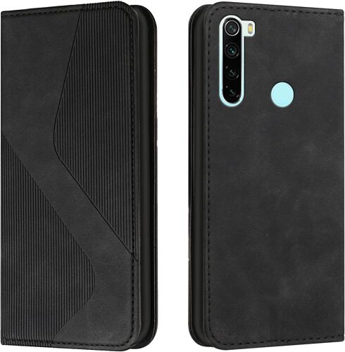 Coque Pour Xiaomi Redmi Note 8/Redmi Note 8 2021, Etui Xiaomi Redmi Note 8/Redmi Note 8 2021 Cuir, Pu Cuir Portefeuille Housse Et Magnetique Etui A Rabat Case Avec Tpu Housse (Noir)