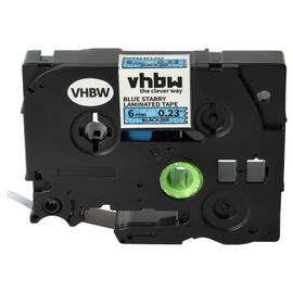 vhbw Ruban remplacement pour Brother TZE-511L1 pour imprimante d'étiquettes 8m x 6mm Noir sur Bleu paillettes, laminée