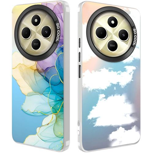 2 Pièces Coque Pour Xiaomi Redmi 14c 4g/ Poco C75 6,88"", Étui Antichoc Protection Rigide Rigide Avec Effet Irrédescent, Poli Translucide Mignon Coque Pour Femme