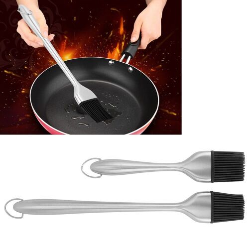 2 Pièces/Ensembl E De Pinceaux À Huile En Acier Inoxydable Avec Silicone De