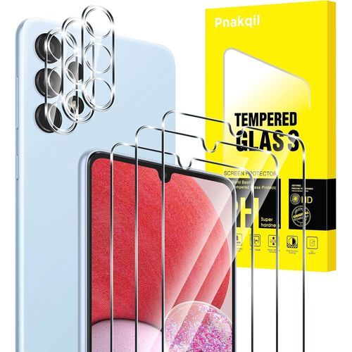Lot De 3 Verre Trempé Pour Samsung Galaxy A13 4g/5g Avec 3 Pièces Caméra Protecteur,Hd Film Protection Écran,9h Dureté,Anti Rayures,Sans Bulles,Ultra Transparent Vitre Pour Samsung A13,6.6