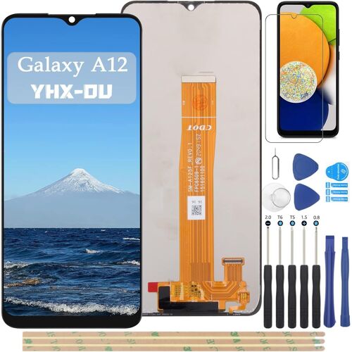 POUR SAMSUNG GALAXY A12 SM-A125F A125M A125U A125 ÉCRAN COMPLET TACTILE LCD DISPLAY DE RECHANGE AVEC FILM DE PROTECTION D'ÉCRAN ET OUTILS 6.5" NOIR