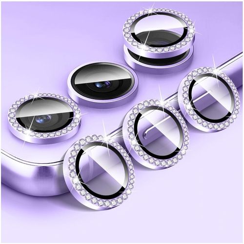 Protecteur D'objectif D'appareil Photo Diamant Pour Samsung Galaxy A25, Protecteur De Couvercle De Caméra En Verre Trempé, Anneau Métallique En Aluminium Individuel Bling