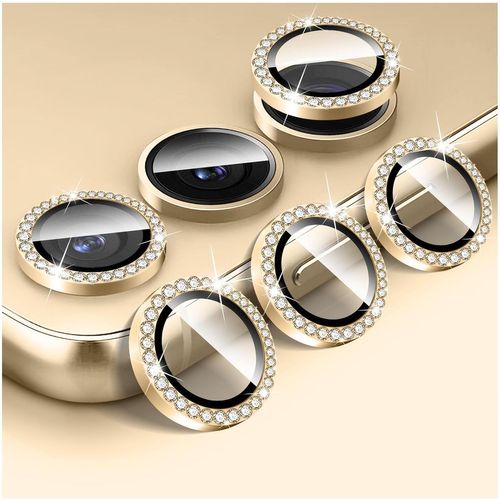 Sjzg-Protecteur D'objectif D'appareil Photo Diamant Pour Samsung Galaxy A35/A55, Protecteur De Couvercle De Caméra En Verre Trempé, Anneau Métallique En Aluminium Individuel Bling
