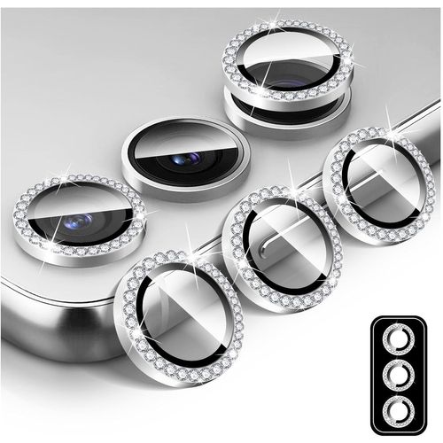Sjzg-Protecteur D'objectif D'appareil Photo Diamant Pour Samsung Galaxy A35/A55, 9h Protecteur De Couvercle De Caméra En Verre Trempé, Anneau Métallique En Aluminium Individuel Bling