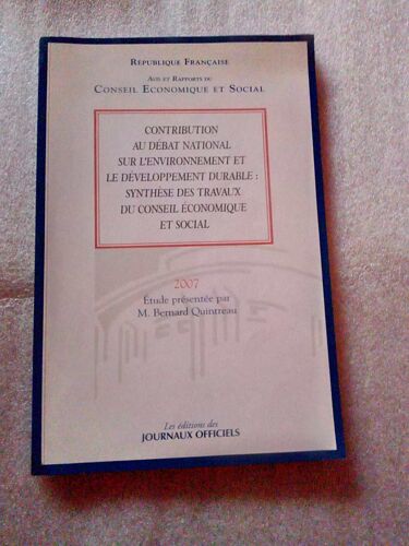 Journal Officiel De La République Française, Avis Et Rapports Du Conseil Economique Et Social, Rapport De 2007, Séance Du Bureau Du 09 Octobre 2007