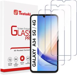 Verre Trempé pour Samsung Galaxy A34 5G/4G 6,6 Pouces, [lot de 3] vitre Protection écran -sans Bulles d'air -[0.33mm] [Anti Rayures, Dureté 9H] Ultra Transparent