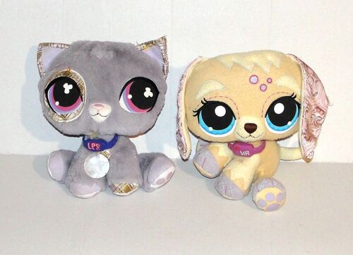 Peluche Littlest Pet Shop - Lot 2 Doudou Chien Et Chat Lps Petshop Hasbro