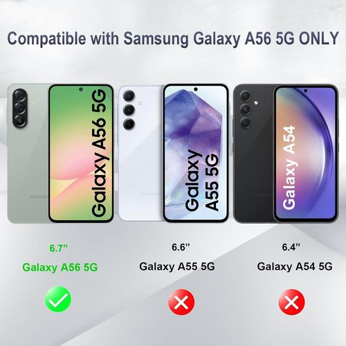 Protection Écran Pour Samsung Galaxy A56 5g Verre Trempé 6,7'',3x Protecteur D¿Écran + 2x Caméra Arrière Protecteur,[9h Dureté] [Sans Bulles] 99,99% Hd Vitre Trempe - 5 Pièces