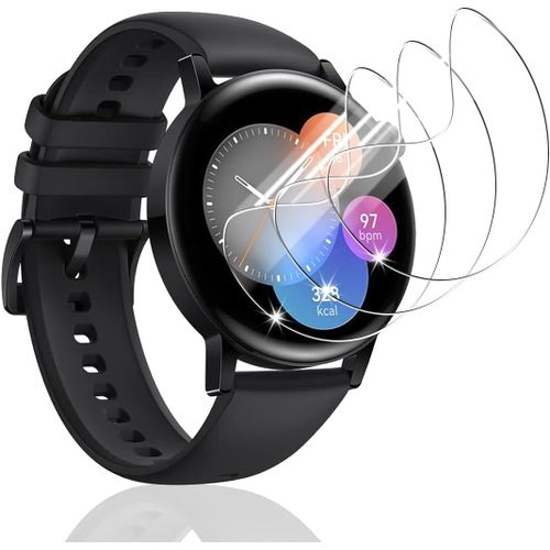 Cauc-3 Pièces Protection Écran Pour Huawei Watch Gt 3 42mm [Pas En Verre Trempé], Sans Bulles, Haute Définition, Transparent Doux Tpu Film Protecteur Protection D'écran Pour Huawei Watch Gt 3 42mm