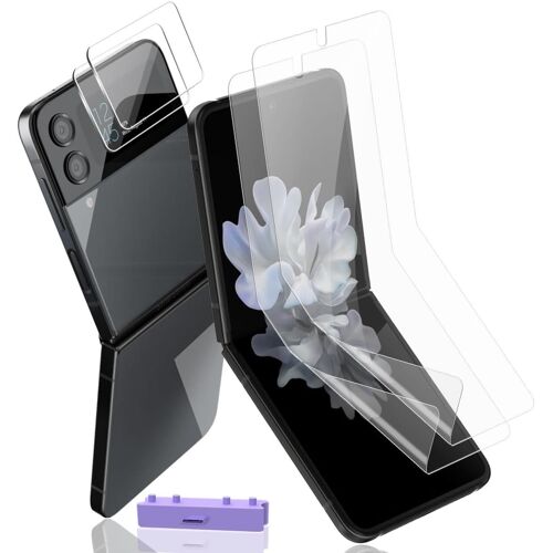 Protection Ecran pour Samsung Galaxy Z Flip 3 Protection d'écran Flexible 2 Pièces et Verre Protection Ecran Arrière 2 Pièces. Anti-Rayures Haute définition Flexible Film pour Galaxy Z Flip 3