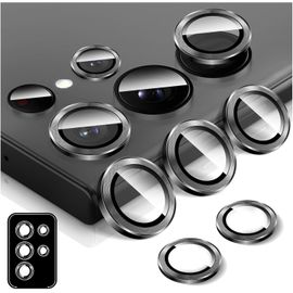 Protection D'objectif Caméra En Verre Trempé 9h Avec Bagues En Alliage D'aluminium Auto-Alignantes Pour Samsung Galaxy S23 Ultra, Anti-Reflets Ar Haute Transparence, 8 Coloris