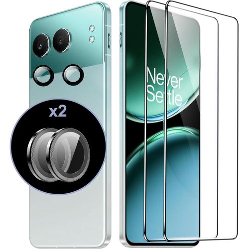Pack 2 Films En Verre Trempé + 2 Protections Caméra Pour Oneplus Nord 4 ¿ 9h Anti-Rayures, Ultra-Fin Hd, Anti-Empreintes Et Installation Facile