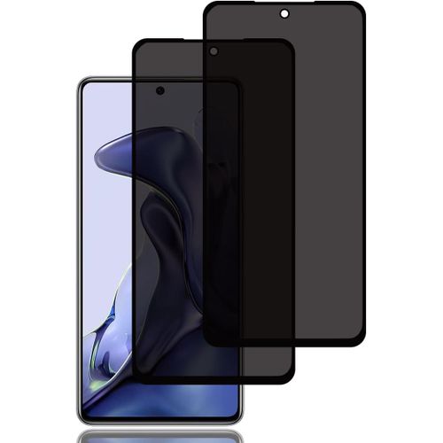CAUC-Verre Trempé Anti-Espion pour Xiaomi 11T/Xiaomi 11T Pro [2 Pièces], Protection D'écran Anti-Espion, Protecteur D'écran de Confidentialité, 9H Dureté, Anti-Rayures, Film de Protection Écran