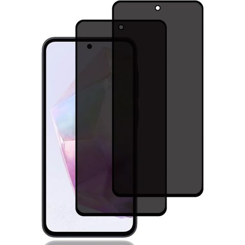 Verre Trempé Confidentialité 28° Pour Samsung Galaxy A35 5g - Pack 2, Dureté 9h Anti-Rayures, Anti-Traces & Protection Vie Privée