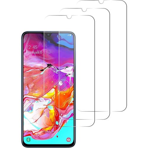 SJZG-Quanen Lot De 3, Verre Trempé Pour Samsung Galaxy A70, Film Protection Écran - Anti Rayures - Sans Bulles D'Air -Ultra Résistant (Hd Ultra Transparent) Dureté 9H Glass