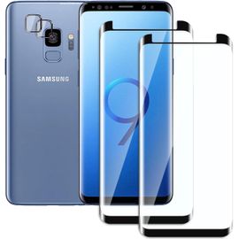 Pack 4 Protections En Verre Trempé Pour Samsung Galaxy S9 ¿ 2 Films Écran + 2 Protections Caméra Arrière, Bords 3d Incurvés, Dureté 9h, Ultra Hd, Anti-Rayures Et Oléophobe