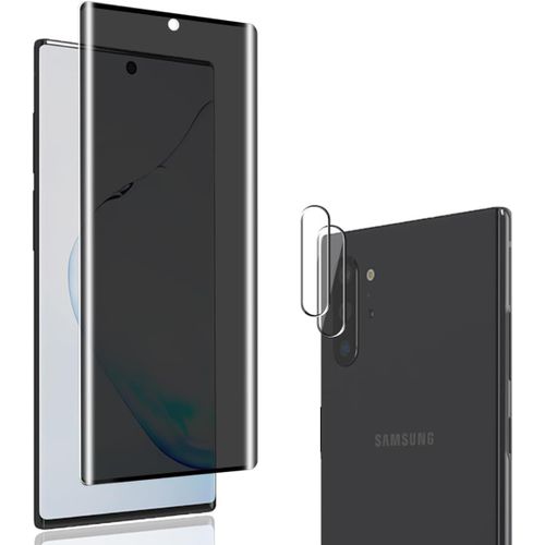 CAUC-Verre Trempé Anti-espion pour Samsung Galaxy Note 10, Contenir 2 Pièces Caméra Arrière Protecteur et 1 Pièces Film Protection Ecran de Confidentialité, Protection écran pour Galaxy Note 10