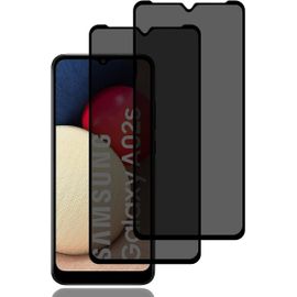 Verre Trempé Anti-Espion Pour Samsung Galaxy A02s [2 Pièces], Protection D'écran Anti-Espion, Protecteur D'écran De Confidentialité, 9h Dureté, Anti-Rayures, Film De Protection Écran Pour Galaxy A02s