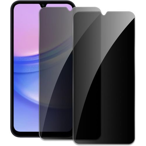 2 Pièces Verre Trempé Anti-Espion Pour Samsung Galaxy A15,9h Film Protection Écran,Film Protecteur Vitre [Confidentialité Protection] [10h Dureté] [Sans Bulles] [Anti-Rayures]