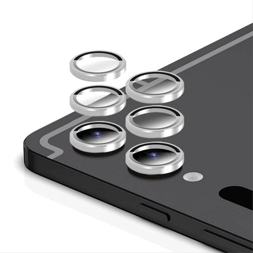 [Full Protection Rear Camera Protector Compatible With Samsung Tab S10 Plus/S9 Plus,[2 Pieces] Metal + Tempered Glass,Tempered Glass Camera-Silver.[D316]